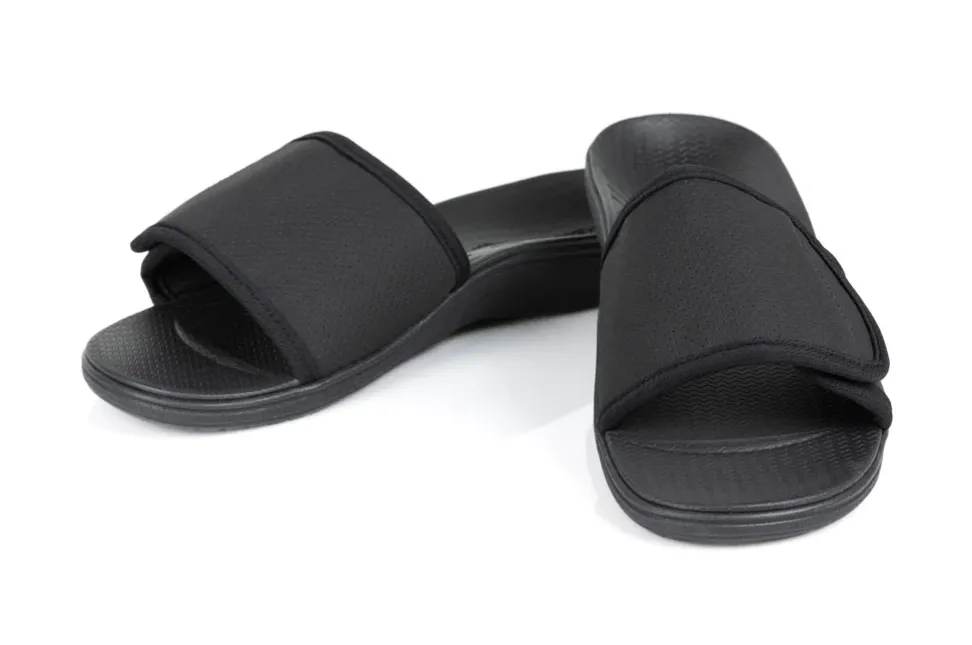 PowerStep PowerStep Men s Sandals with Arch Support Slip on Orthotic Slide Sandal Black