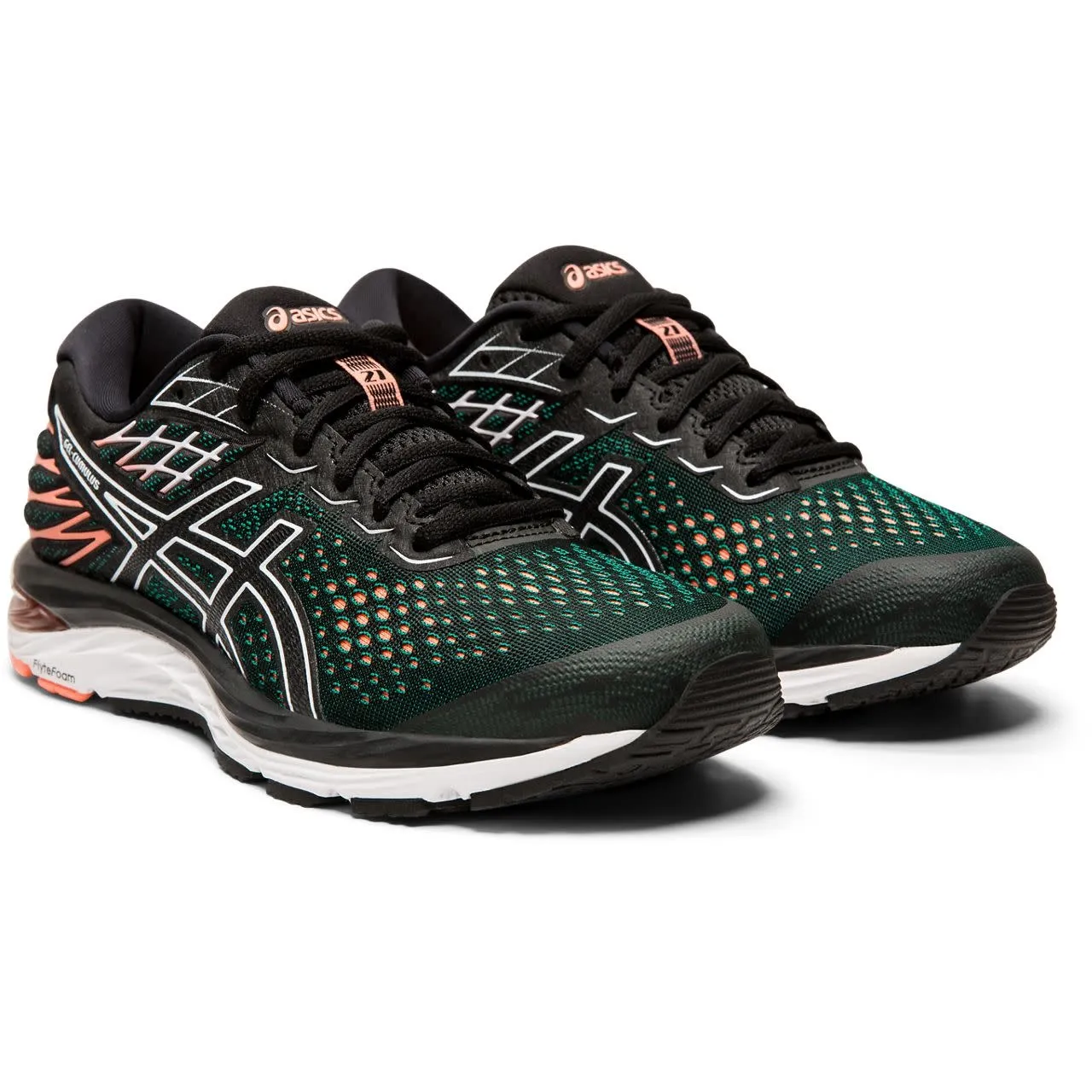 Asics WOMEN S GEL CUMULUS 21 Black Sun Coral